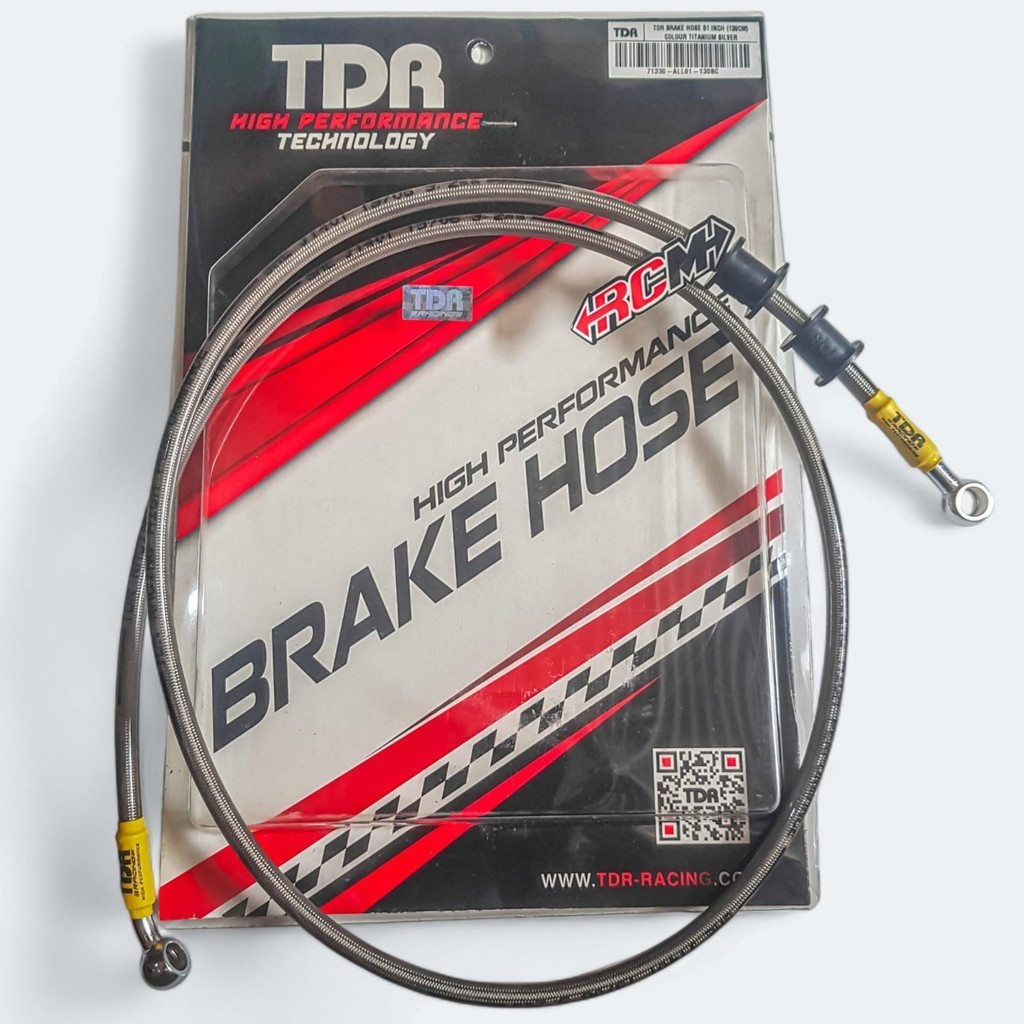 TDR 51 นิ้ว 51INCH 130 ซม.สีดําคาร์บอน SILVER TITANIUM BRAKE HOSE ต้นฉบับของแท้