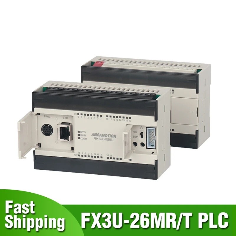 Y0A6 FX3U Ethernet PLC FX3U-M26MR-E FX3U-14MT FX3U-14MR สําหรับ Mitsubishi โปรแกรม Logic Controller 