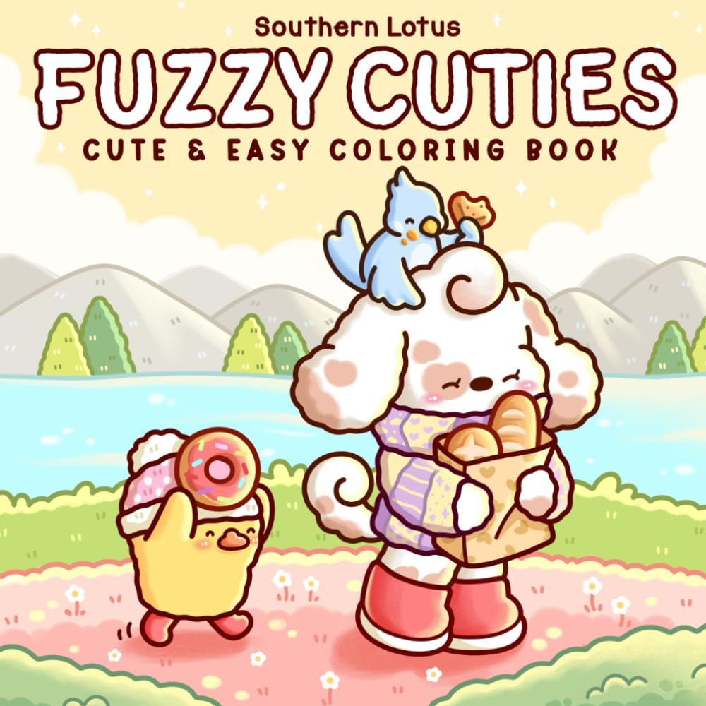 Fuzzy Cuties: สมุดระบายสีสําหรับผู้ใหญ่และวัยรุ่น Fuzzy Animals ใน ช่วงเวลาแสนสบาย และ Cozy Times ดี