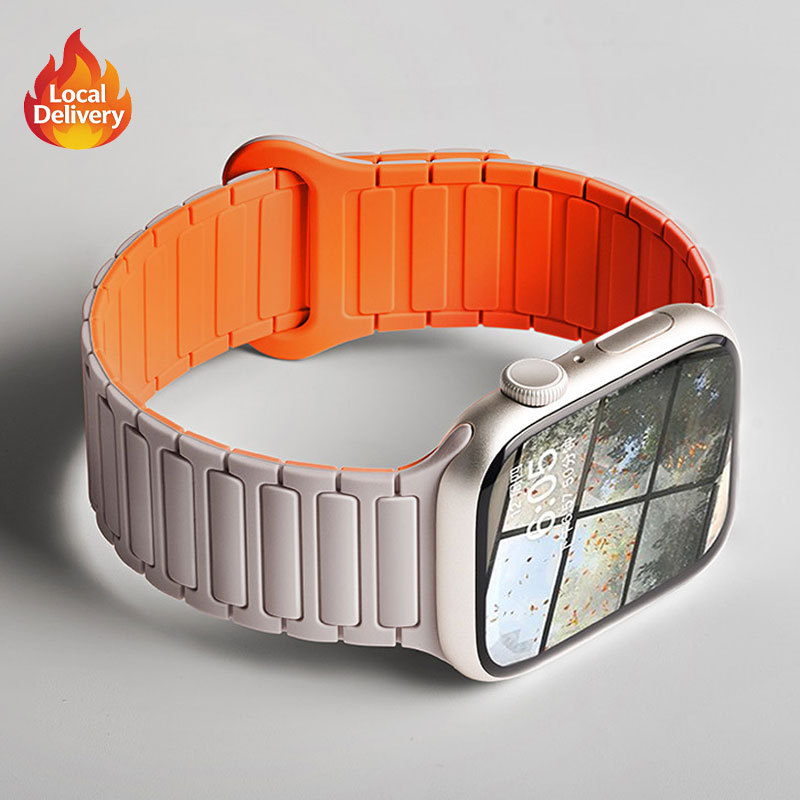[ส่งไว] สายซิลิโคนแม่เหล็กสำหรับ Apple Watch iWatch Ultra ขนาด 49 มม.-38 มม. สำหรับ Apple Watch S11 