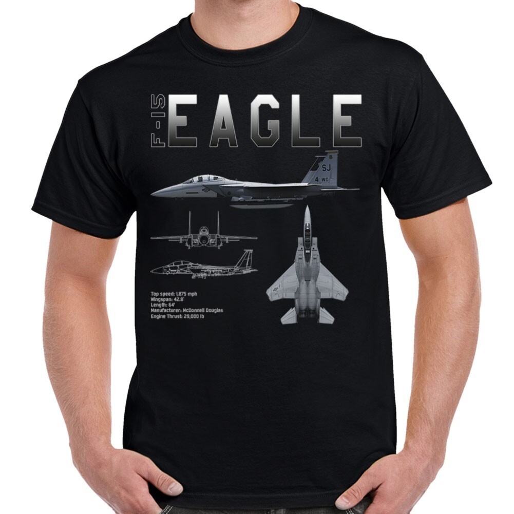 F-15 Eagle Military Jet T - เสื้อ | สีดํา ฝ้าย 100%
