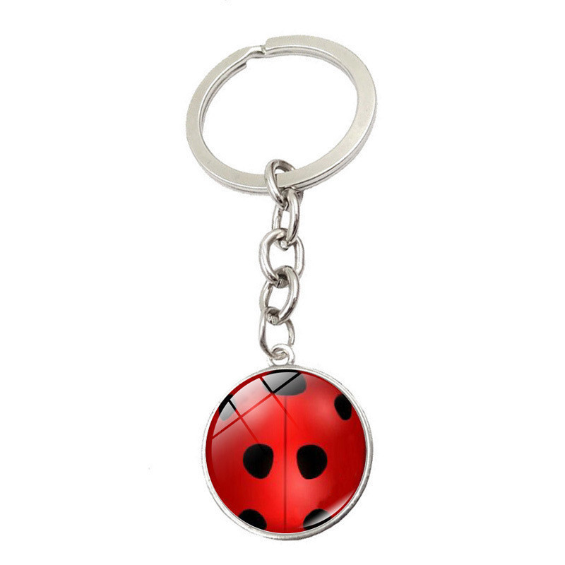 Ladybug Seven Star Ladybug พวงกุญแจ Red Ladybug เวลาอัญมณีน่ารักแมลงสาวหัวใจกระเป๋าจี้