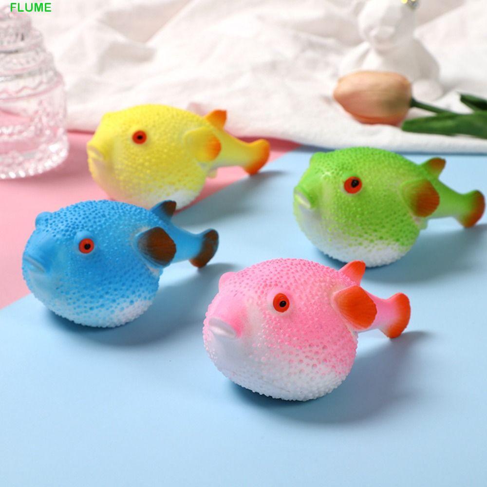 FLUME Pufferfish บีบของเล่น, TPR Pufferfish Pufferfish Squeeze Pinch Kawaii จําลองช้า Rebound การ์ตู