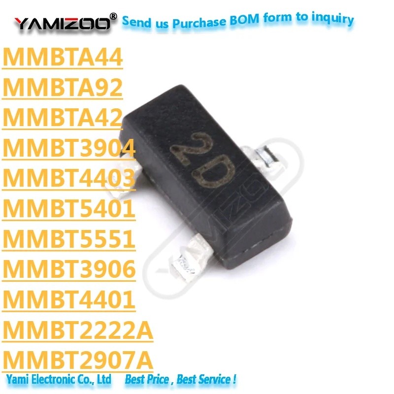 10PCS 2N22 SOT23 MMBT2222A MMBT2907A MMBT3904 MMBT3906 MMBT4401 MMBT4403 MMBT5401 MMBT5551 MMBTA42 M
