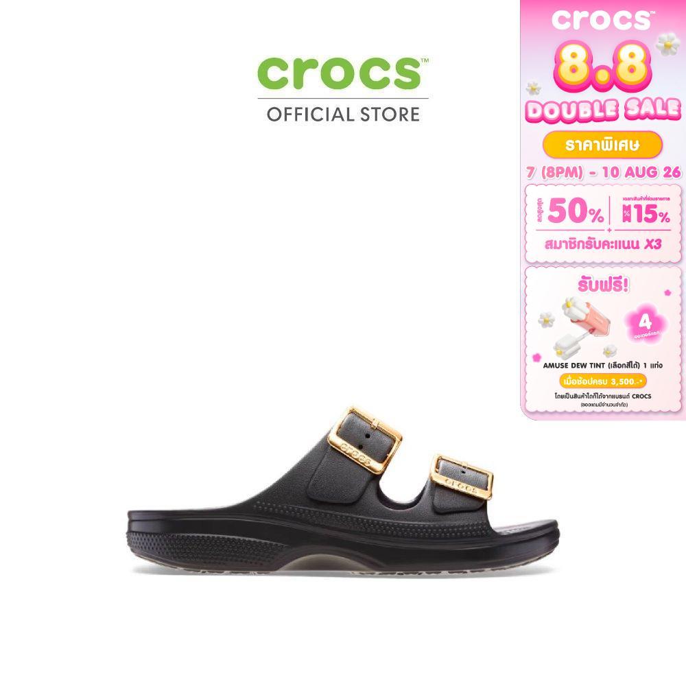 CROCS รองเท้าแตะผู้หญิง SATURDAY SANDAL METALLIC BUCKLE รุ่น 213316-001 - BLACK