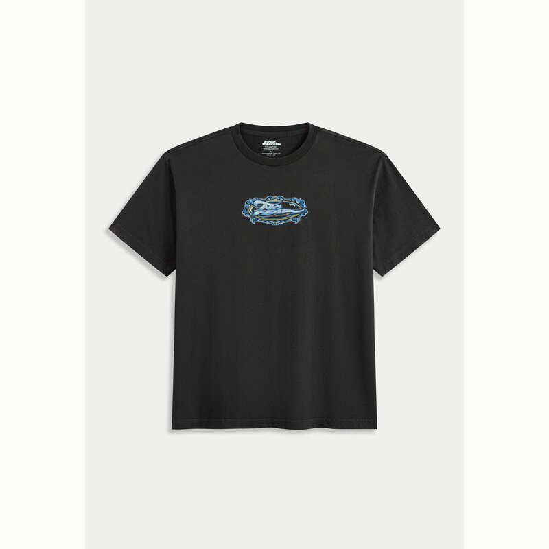 Hollister Retro Badge สไตล์หน้าอกขนาดเล็กพิมพ์เสื้อยืดทรงหลวมสําหรับผู้ชายและผู้หญิงผ้าฝ้ายพรีเมี่ยม
