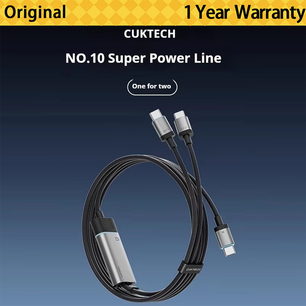 CUKTECH No.10 สายชาร์จ PD สายชาร์จเร็ว สายโทรศัพท์มือถือ Type-C คู่