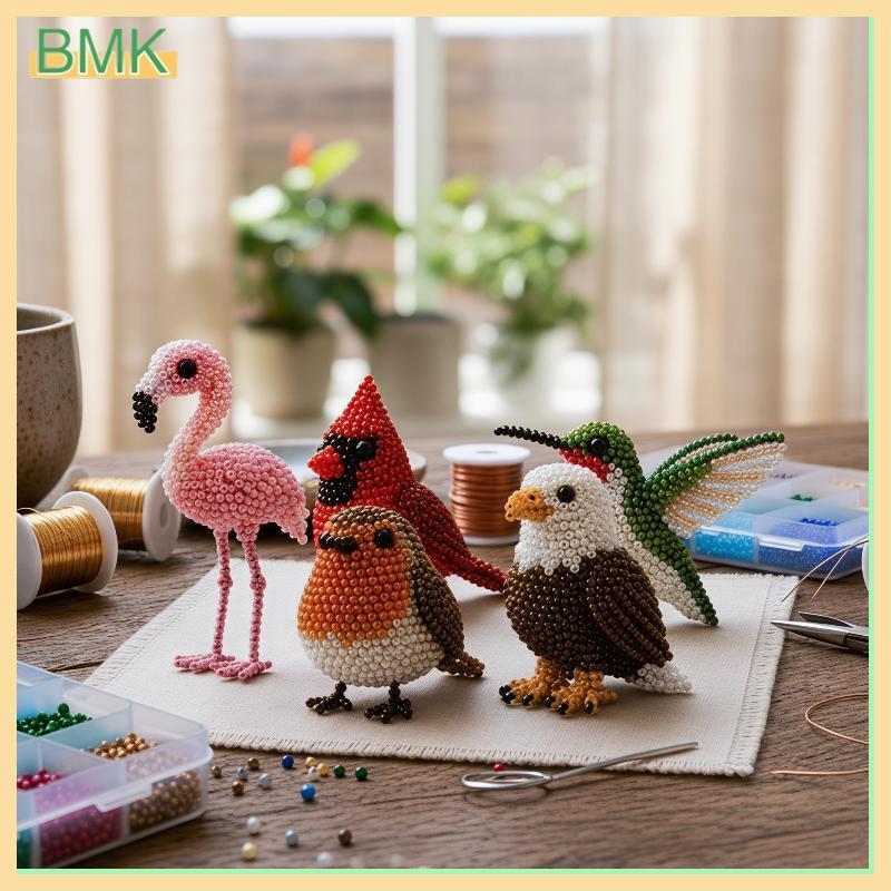 BMK 3D Beaded Animal Craft Kit DIY Handmade Beading Set Portable Creative Art Project for Adult Trav