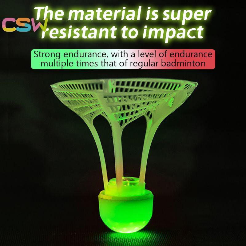 Cswr 1 ชิ้น Glow-In-The-Dark Windproof เรืองแสงแบดมินตันลูกไนลอนพลาสติกทนทานสุดพร้อมไฟ Glory