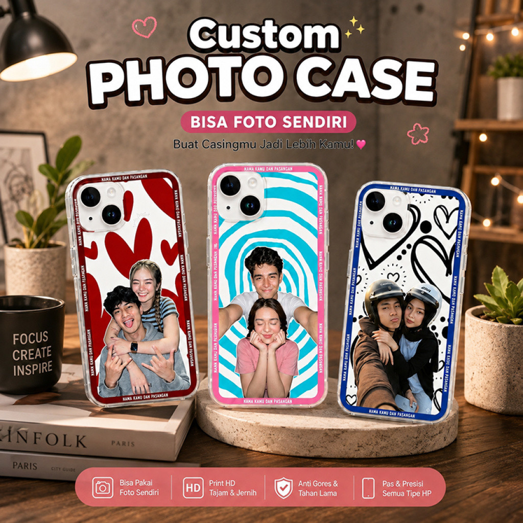 LORENACASE เคสแบบกําหนดเอง HP ภาพถ่ายและคู่รักของคุณเอง - ชื่อและคู่รักของคุณสําหรับ POCO F8 PRO - F