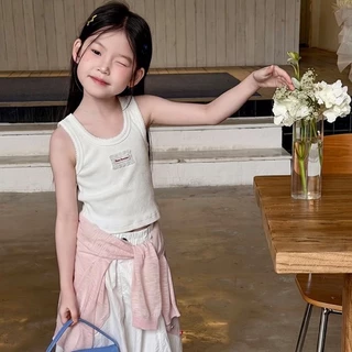 PRETTY BABY เสื้อเด็ก เสื้อกล้าม เสื้อแขนกุด เนื้อผ้าร่อง (2367)