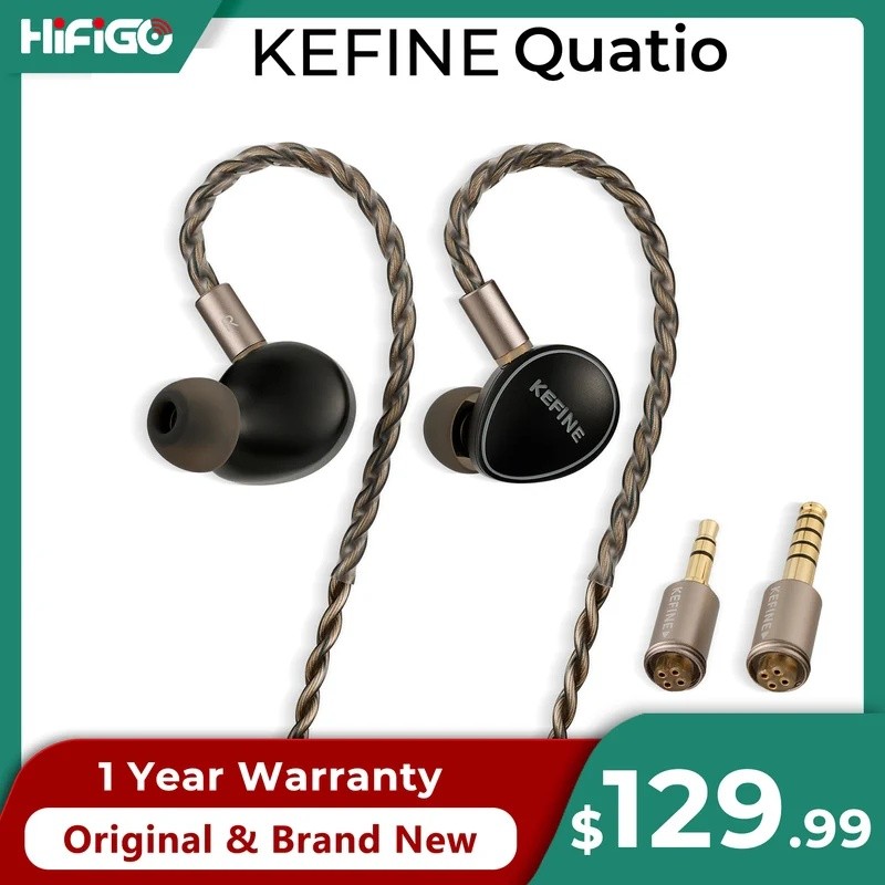 DIJN KEFINE Quatio 2DD+2BA ไดร์เวอร์ไฮบริดหูฟังชนิดใส่ในหูพร้อมหัวฉีดปรับแต่งเปลี่ยนได้ 3.5 มม.+ 4.4