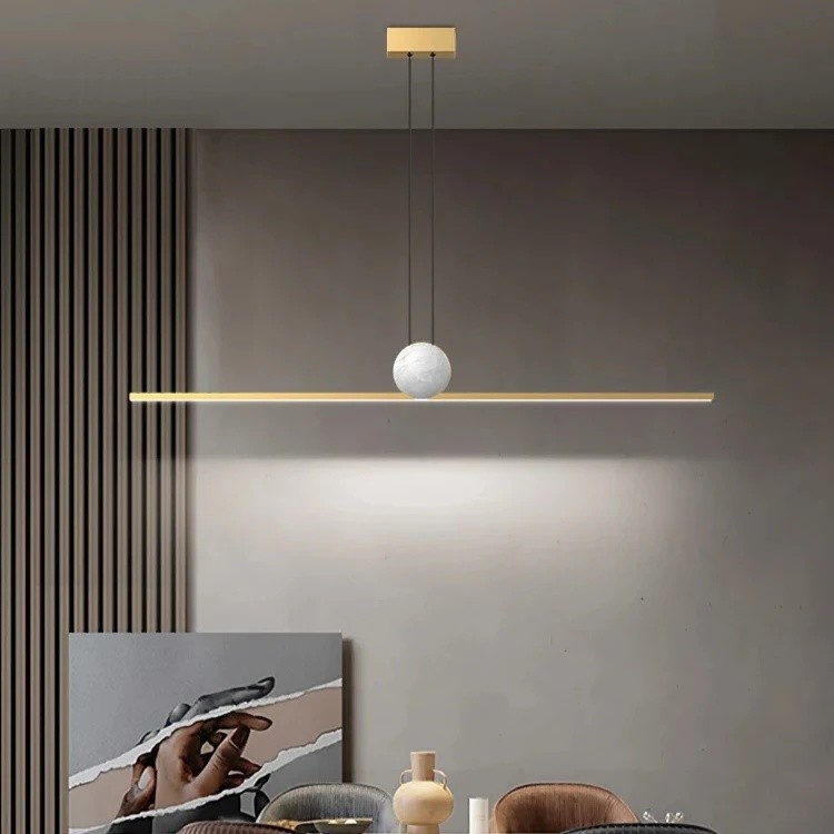 TFOU Minimalist ยาว Strip จี้ Nordic โมเดิร์น LED แขวนโคมไฟร้านอาหารห้องครัว Island Home Decor โคมไฟ