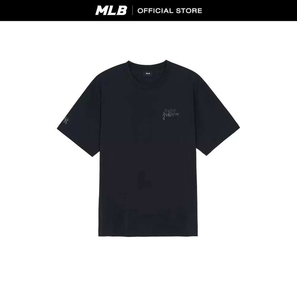 MLB เสื้อยืด ยูนิเซ็กซ์ Basic Mega Street Logo Over Fit T-Shirts รุ่น 3ATSB0563 50BKS สีดำ