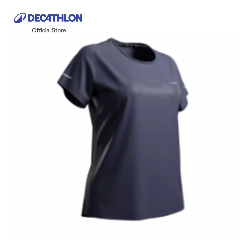 Decathlon Kiprun Run 500 Dry Women'S Breathable Running T-Shirt เสื้อยืดผู้หญิงใส่วิ่ง - Dark Blue