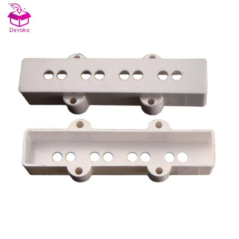 [chiwanji2mf] 2 ชิ้นสีขาว 4 สาย Jazz Bass Pickup ครอบคลุมคอและสะพานสําหรับกีตาร์ JB Bass