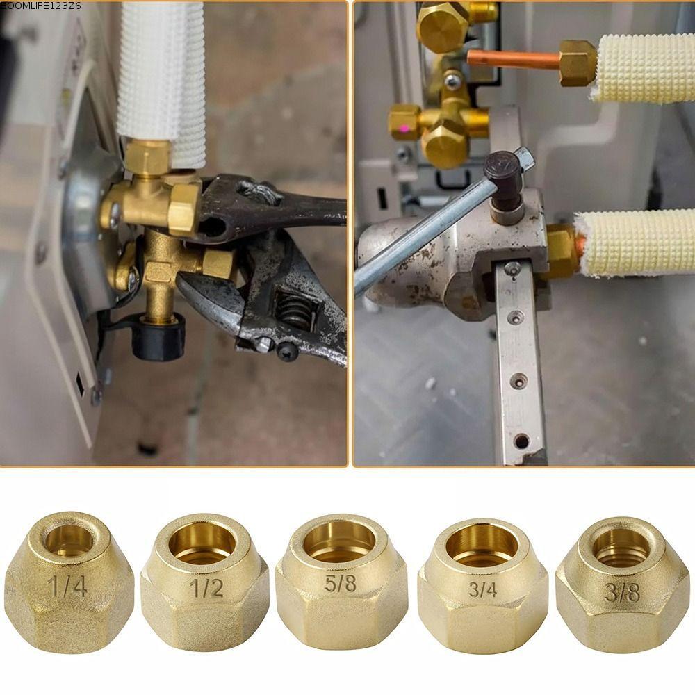 BOOMLIFE1232T ทองเหลือง Flare Nut, Thicken 1/4 "3/8"1/2" Flare Tube อุปกรณ์, 5/16 "1/8" 3/4" ชิ้นส่ว