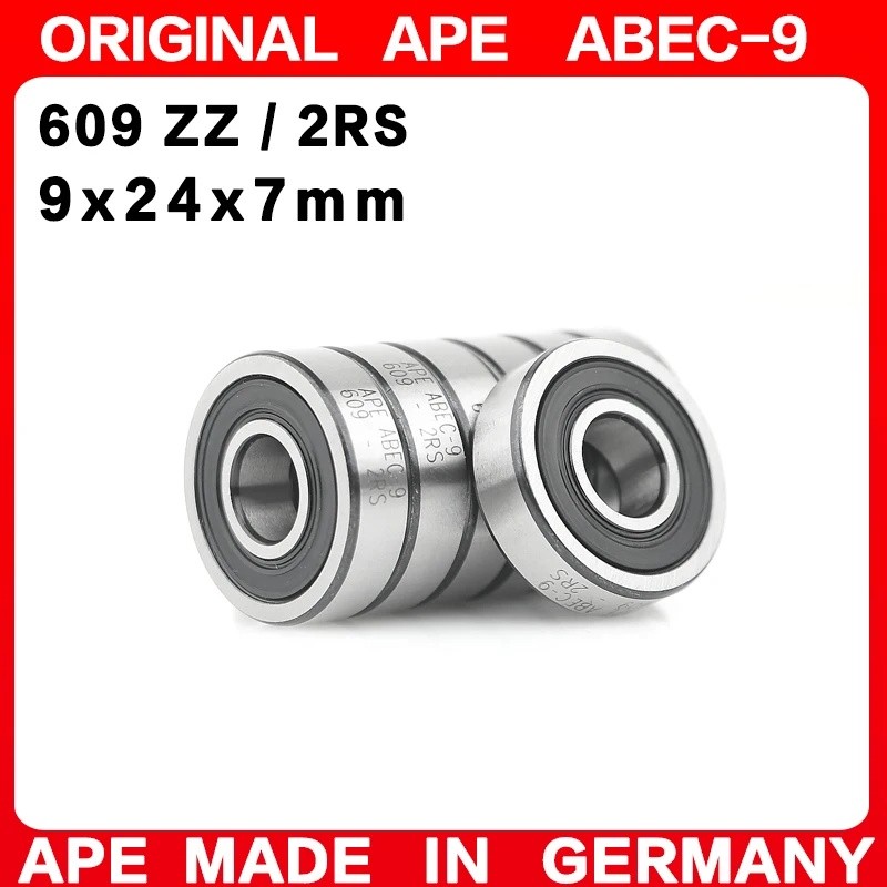 10-100PCS เยอรมนี ABEC-9 แบริ่ง 609 ZZ 2RS 9*24*7 มม. 609-2RS 609ZZ Z RS LB LU - 2Z Miniature Precis