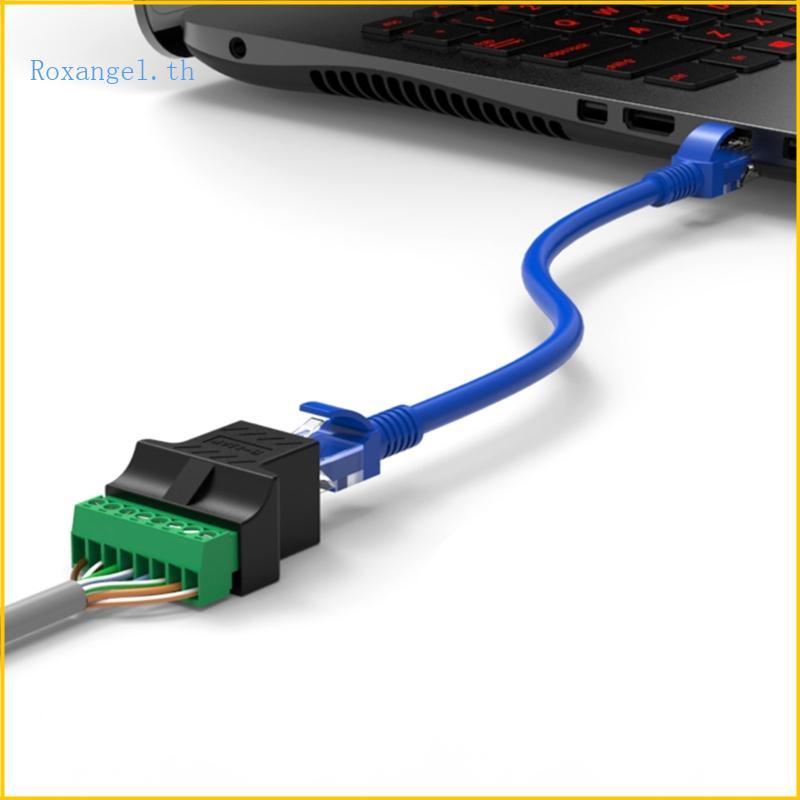 ROX RJ45 สกรู Terminal Adapter Connector Ethernet Connector RJ45 หญิง 8Pin