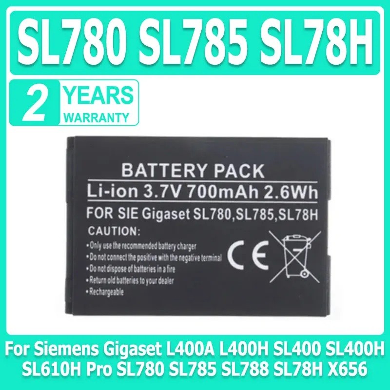 แบตเตอรี่ใหม่ 700mAh SL780 SL785 SL78H สําหรับ Siemens Gigaset L400A L400H SL400H SL610H Pro SL780 S