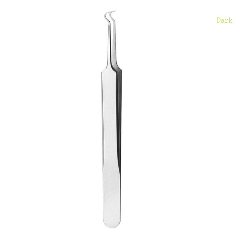 แหนบสิวหัวดําสแตนเลสทางการแพทย์สีเข้ม Pimple Comedone Remover Nipper โค้ง