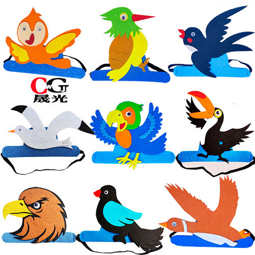 Little Bird Headdress หมวกสัตว์นกสีเหลือง Dayan Seagull หมวกอนุบาลประสิทธิภาพ Props เกมหมวกการ์ตูน