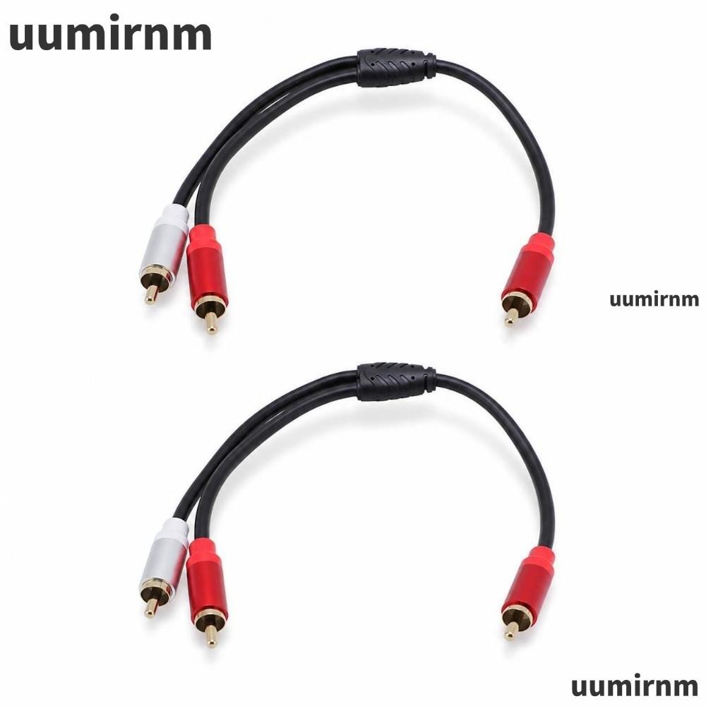 UUMIR 2PCS Male to Male Sound Cable, 1 Male RCA to 2 Male RCA 11.8in RCA Y Splitter Cable, Plug and 