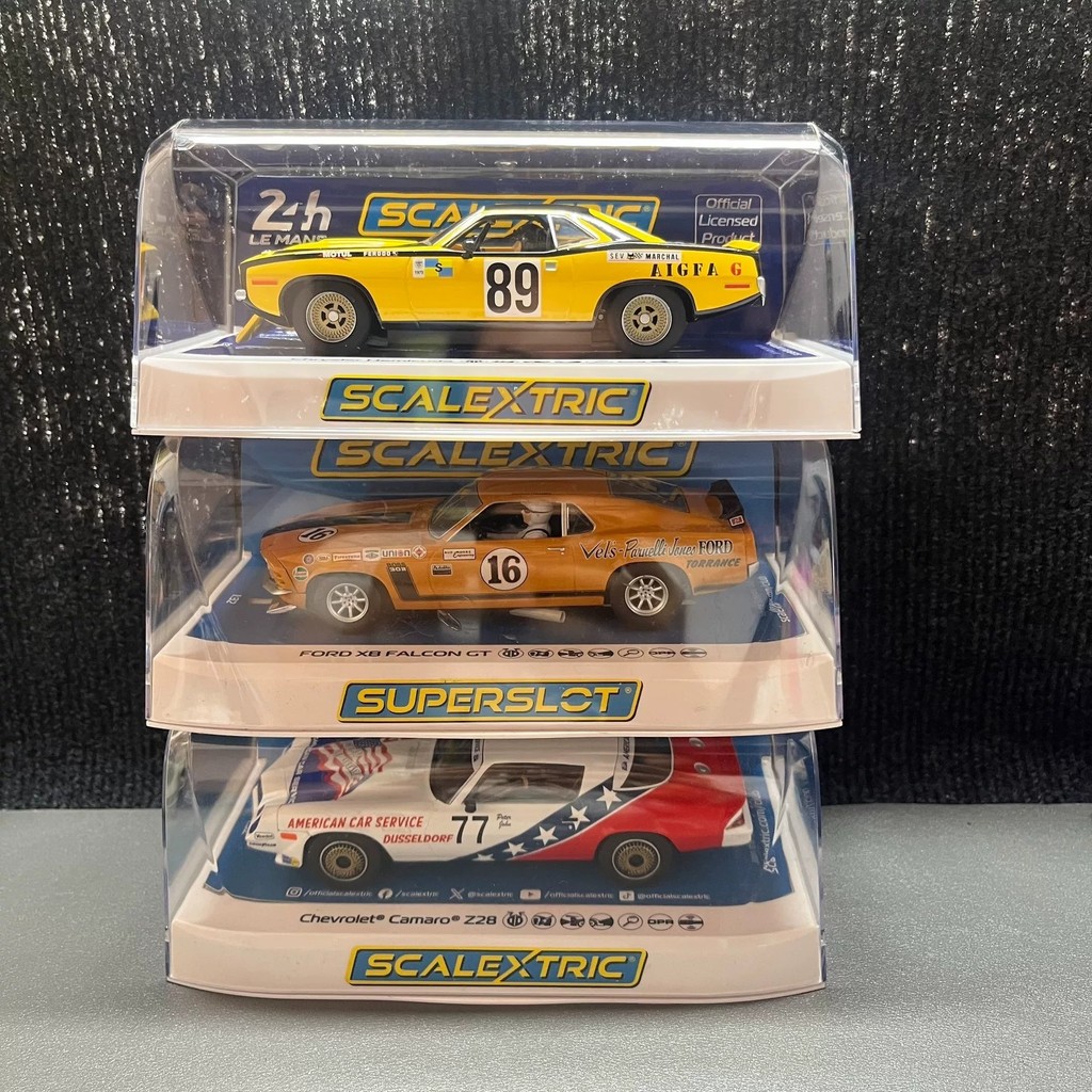 [คลังสินค้าพร้อมเดี่ยว] British Scalextric Original Boxed Track Racing Le Mang Camaro Z28 Ford Falco
