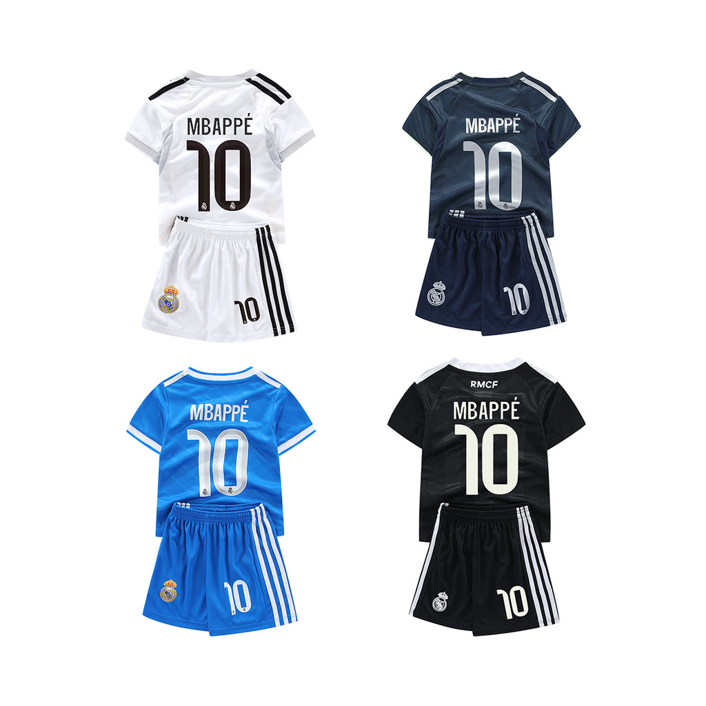 เด็กจักรพรรดิ Mabappe No. 10 jersey ชายหญิง Home Away Football jersey Suit Mbappe jersey