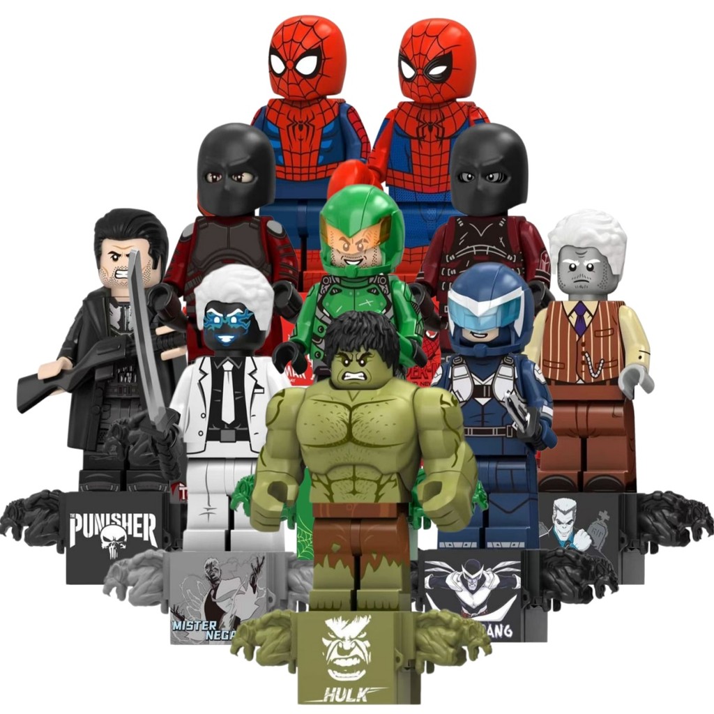 Superhero Action Figures The Punisher Mister Negative Spider-Man Tarantula Hulk Scorpion Tombstone ข