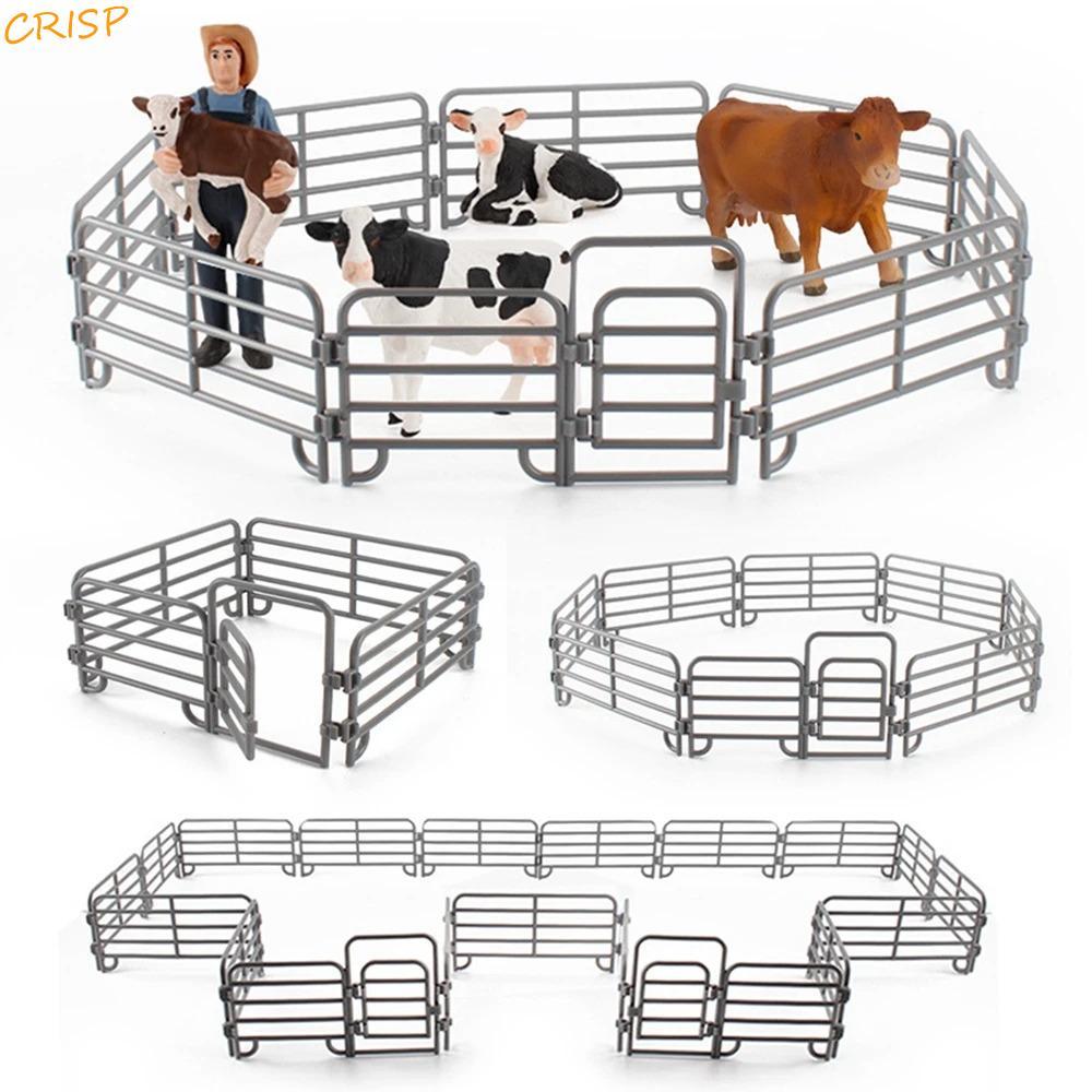 CRISP จําลองฟาร์ม Ranch DIY อุปกรณ์รั้ว DIY ฟาร์มจําลอง Ranch รั้ว, รางตกแต่งรุ่น Miniature Ranch รั
