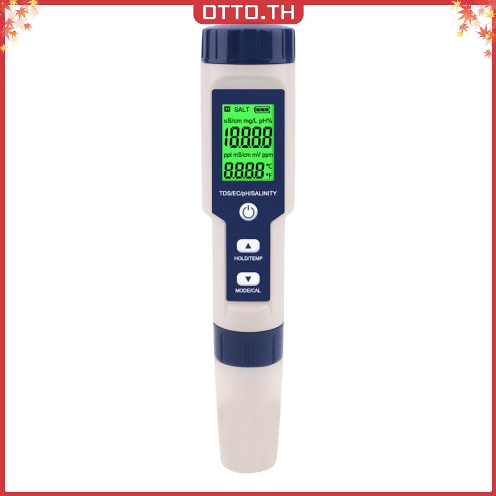 ✾ออตโต้✤คุณภาพสูง 5 in 1 Digital TDS/EC/PH/ความเค็ม/อุณหภูมิ PH TDS EC เครื่องวัดอุณหภูมิความเค็ม TD
