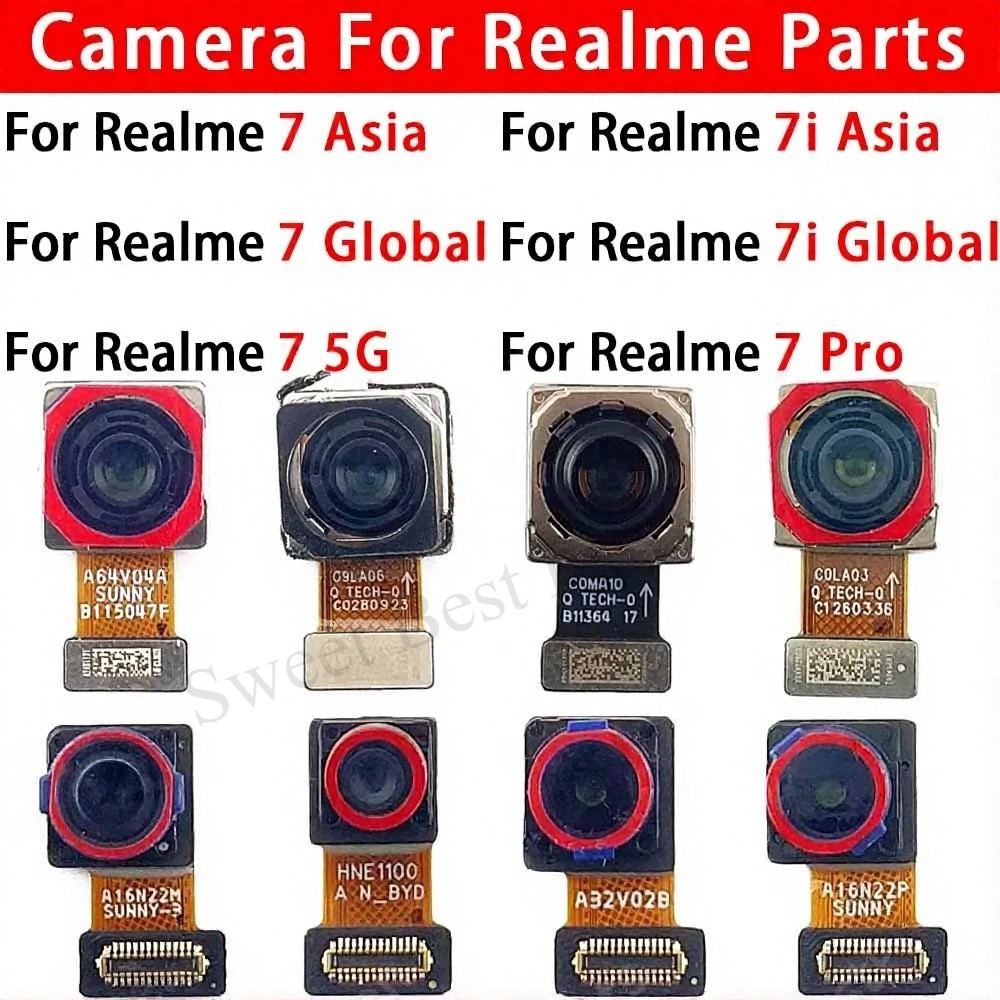 กล้องหน้าและหลังสําหรับ Oppo 7 7i Asia 7i Global 7 Pro 5G ด้านหน้าด้านหลังโมดูลกล้องอะไหล่