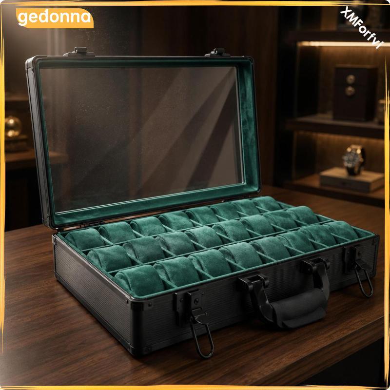 [gedonna] เคสโชว์นาฬิกา มีช่องใส่เบาะ และ 24 Slot Black