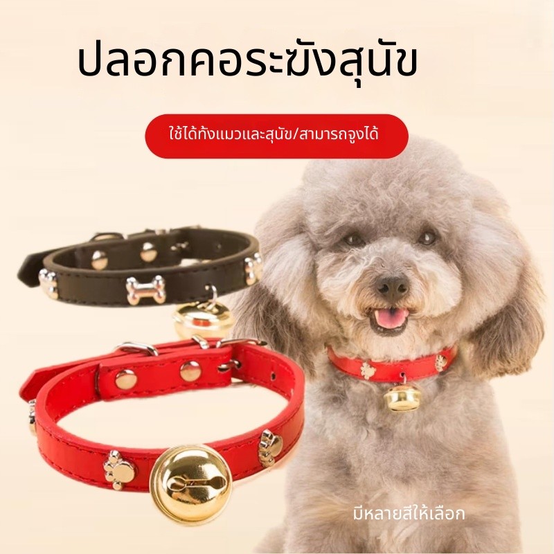 🐶ปลอกคอสุนัขหนัง เชือกจูงสุนัข สายจูงสุนัข สำหรับสุนัขพันธุ์เล็ก กลาง ใหญ่ ทีเดี้ย โกลเด้น อุปกรณ์พาสุนัขออกไปเดิน🐕