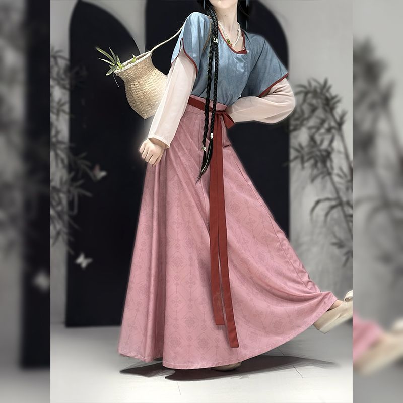 Chenzhimei Original Hanfu ผู้หญิง (Xiyue) Tang Made Hanfu Tang Yuan เอวยาวฤดูใบไม้ผลิฤดูร้อนเสื้อคอก