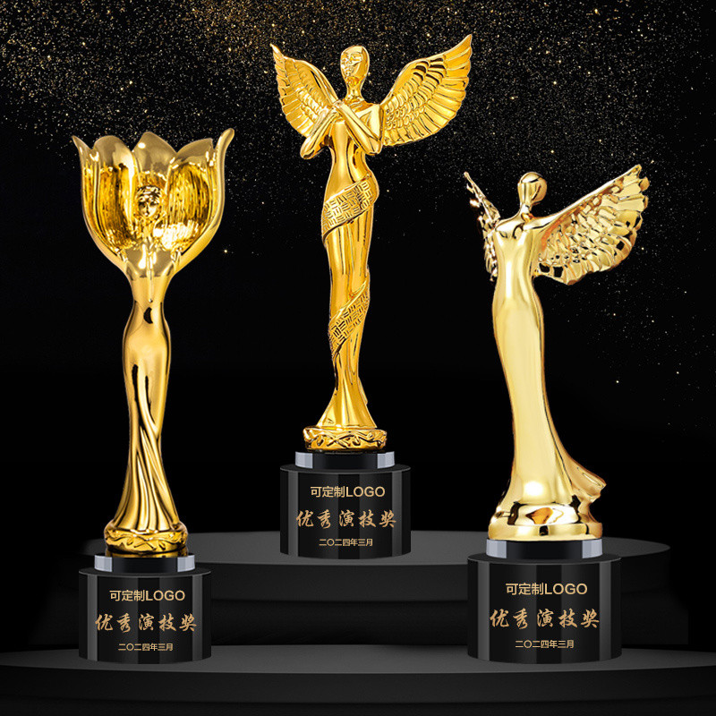 Oscar Golden Man Trophy ที่กําหนดเองคริสตัลโลหะพนักงานการประชุมประจําปี Shadow Emperor Shadow Queen 