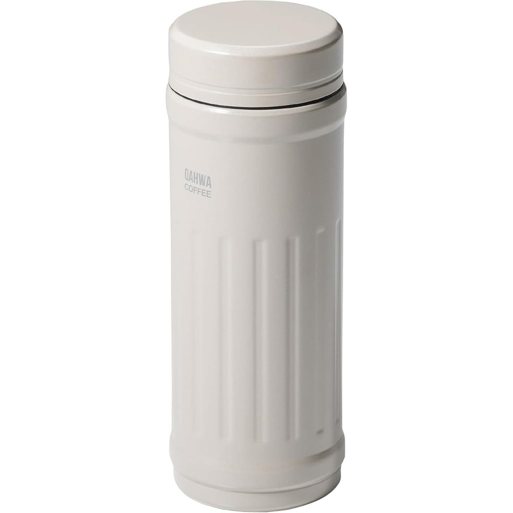 【Direct From Japan】QAHWA Coffee Bottle 410ml, Ivory, Direct Drinking, Vacuum Insulated, 2-Layered St