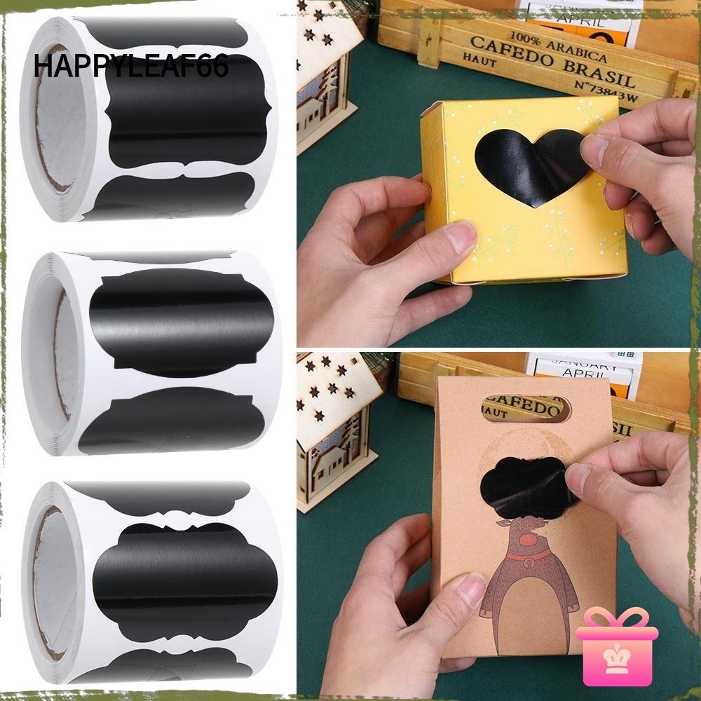 HAPPYLEAF66 120 ชิ้น/ม้วนกระดานดําสติกเกอร์,กันน้ํา 5 รูปแบบป้ายสติกเกอร์,ที่เรียบง่ายที่ถอดออกได้ P