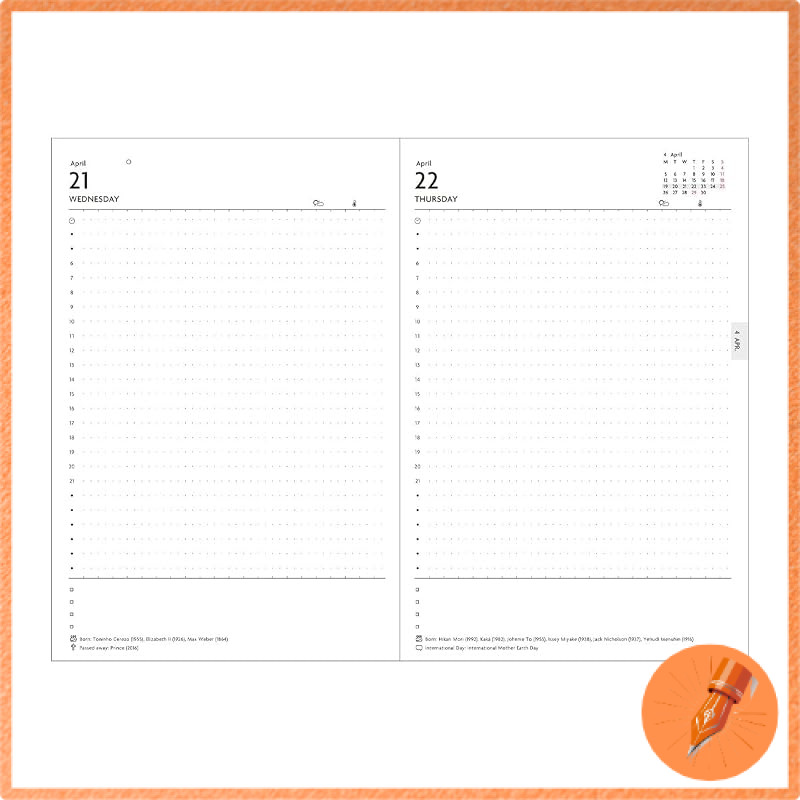 Direct Store Exclusive EDiT 2027 Planner January 2027 Start One Page per Day A5 Size Refill 27WDR-ET