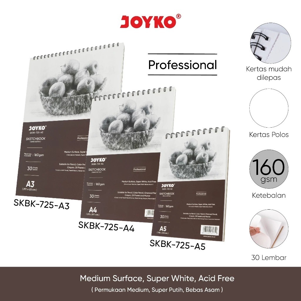Sketch Book JOYKO SKBK-725 A5/A4/A3/Sketch Book/Coloring