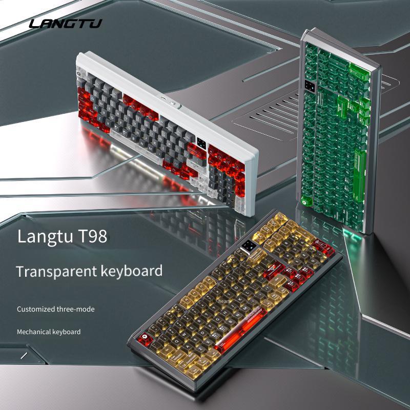 Langtu T98 คีย์บอร์ดไร้สายบลูทูธ 3 โหมดที่กําหนดเอง Hot-Swap คีย์บอร์ดเกมสําหรับคอมพิวเตอร์แล็ปท็อปพ