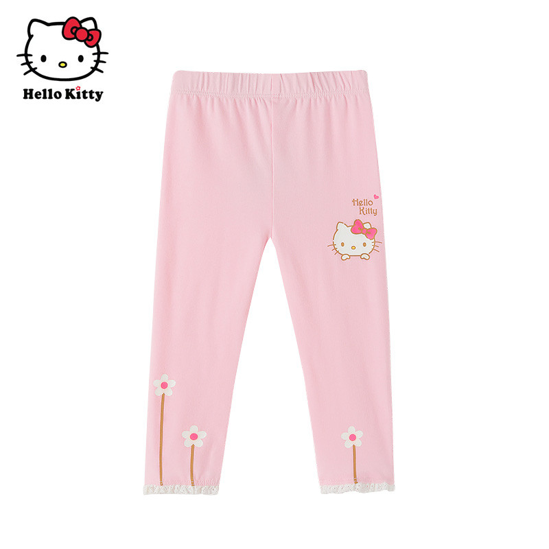 เสื้อผ้าเด็ก Hello Kitty Hello Kitty Girls Spring Cotton Stretch Leggings Thin Pants