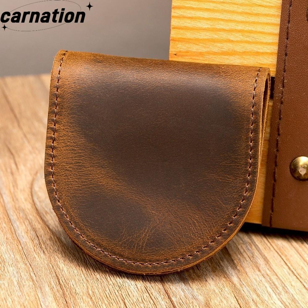 CARNATION Small Wallet, Ultra Light Hasp Mini Coin Purse, Simple Style Genuine Leather Handmade Chan