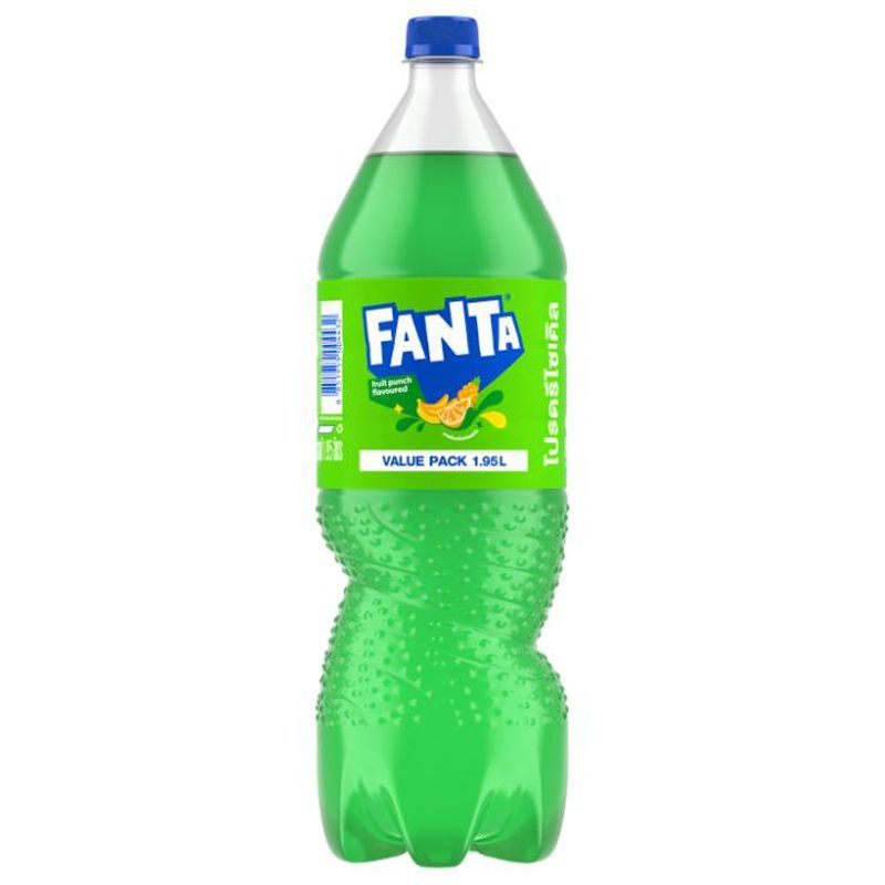 แฟนต้ากลิ่นฟรุตพันช์ 1.95ลิตร Fanta Fruit Punch 1.95ltr. [หมายเลขบาร์โค้ด 8851959004432]