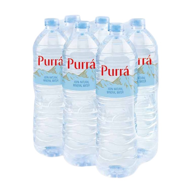 เพอร์ร่าน้ำแร่ธรรมชาติ 1.5ลิตร แพค 6 Purra Mineral Water 1.5ltr.Pack 6 [หมายเลขบาร์โค้ด 8850999001470 ]