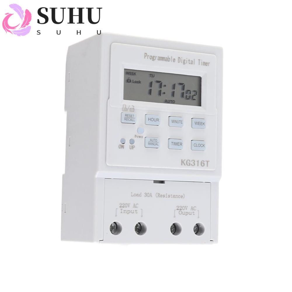 SUHU โปรแกรมจับเวลา, 30A Microcomputer Digital Timer Switch, Smart Home อัตโนมัติ 1Min - 168H พร้อมจ
