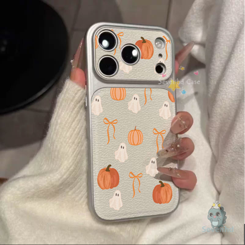 สําหรับ iPone 17 16 15 14 13 12 11 Pro Max X Xs Xr Max ฟักทอง Ghosts ลิ้นจี่-เนื้อเคสโทรศัพท์