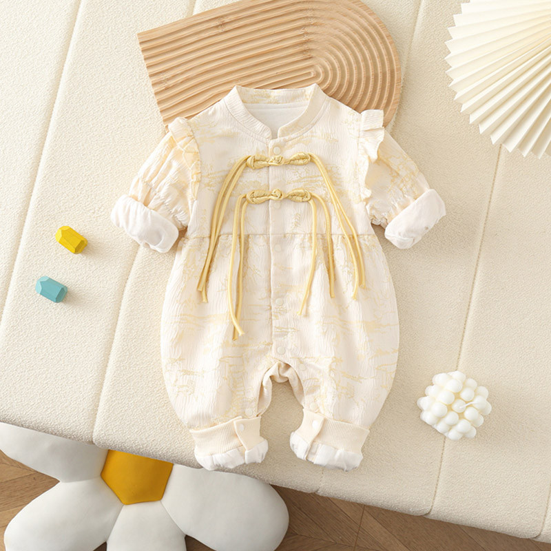 6-December Baby Princess Jumpsuit ทารกแรกเกิด 3 เด็กผู้หญิงเต็มเดือนร้อยวันเสื้อผ้าฤดูใบไม้ร่วง Outi