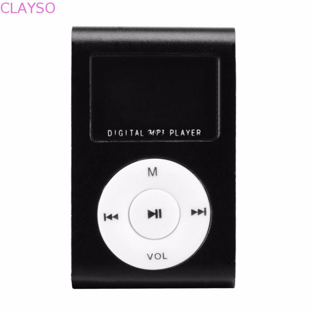 CLAYSO เครื่องเล่นเพลง MP3 รองรับ 32GB TF Card Clip แบตเตอรี่ลิเธียมเครื่องเล่นเพลงกีฬาแบบพกพา